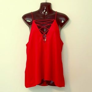 WAYF Bloomingdale’s Night Out Top in Red, size Lg